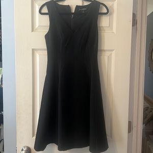 Banana republic fit and flare v neck black dress